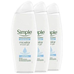 Simple WaterBoost Micellar Shower Gel -Hydrating Body Wash, Sensitive Skin set 3